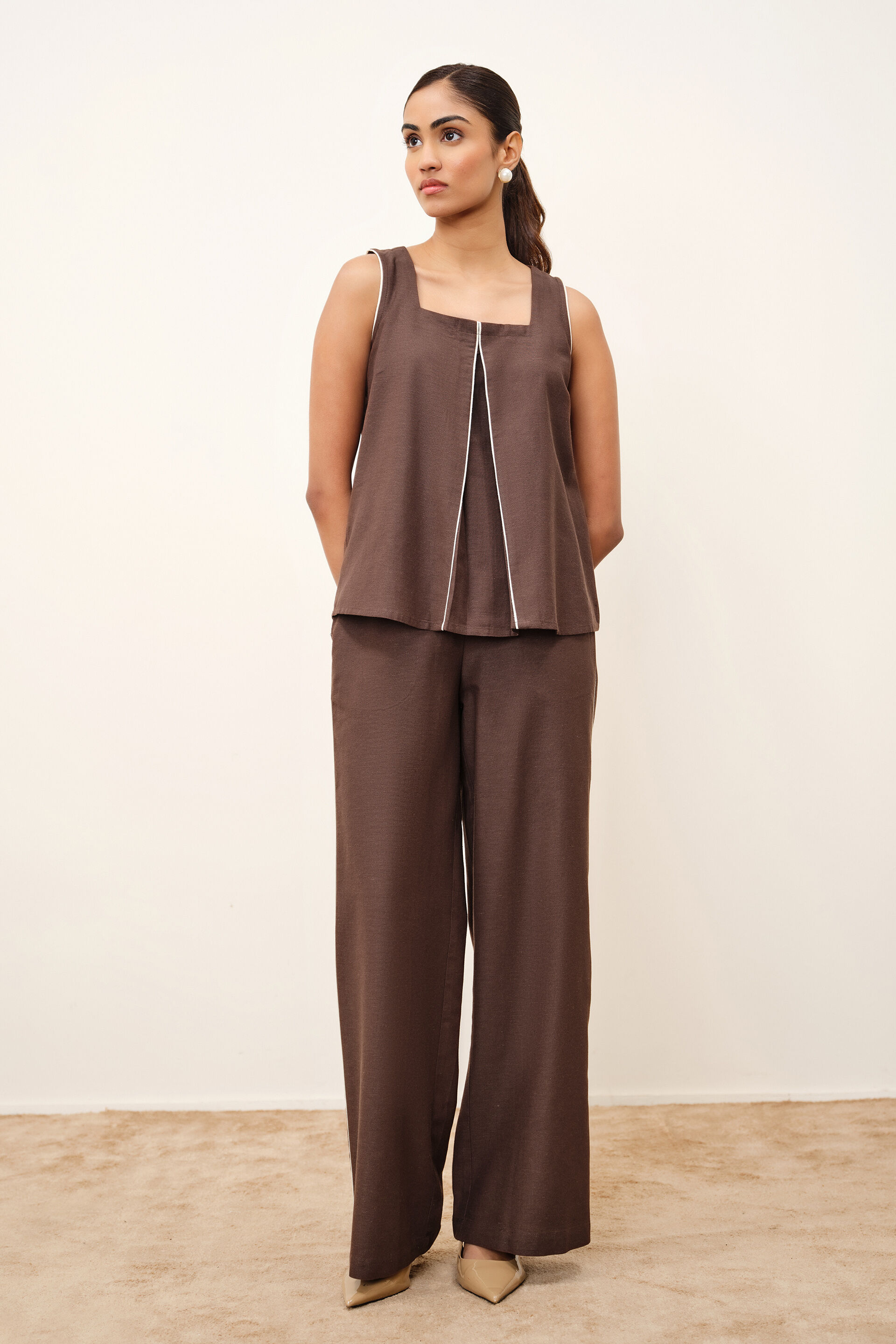 Marceau Brown Co-ord Set, Brown, image 2